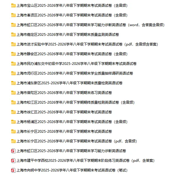 2025-2026学年上海初高中英语试卷汇总(1143份)-第22张图片-四季读书网 2025-2026学年上海初高中英语试卷汇总(1143份)-第22张图片-四季读书网