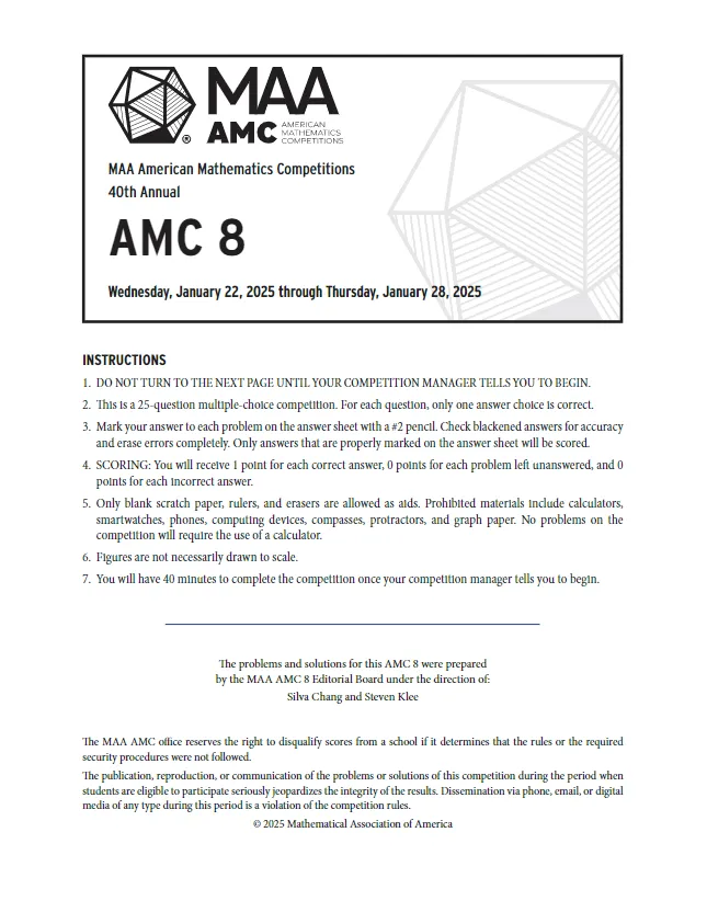 AMC8备考必刷真题!2000-2026年完整版真题+答案合集-第7张图片-四季读书网 AMC8备考必刷真题!2000-2026年完整版真题+答案合集-第7张图片-四季读书网