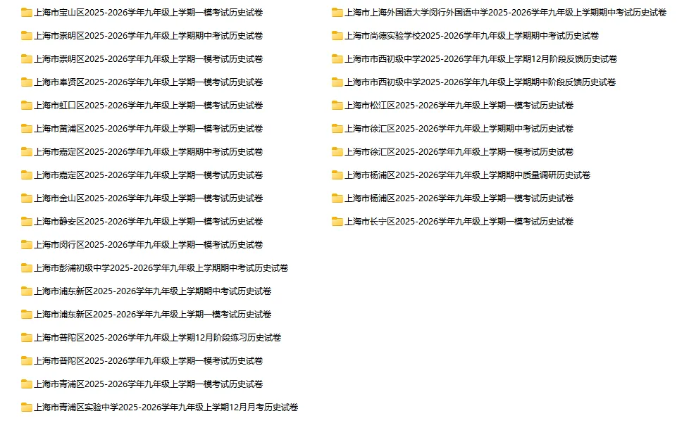 2025-2026学年上海初高中历史试卷汇总(130份)-第3张图片-四季读书网 2025-2026学年上海初高中历史试卷汇总(130份)-第3张图片-四季读书网