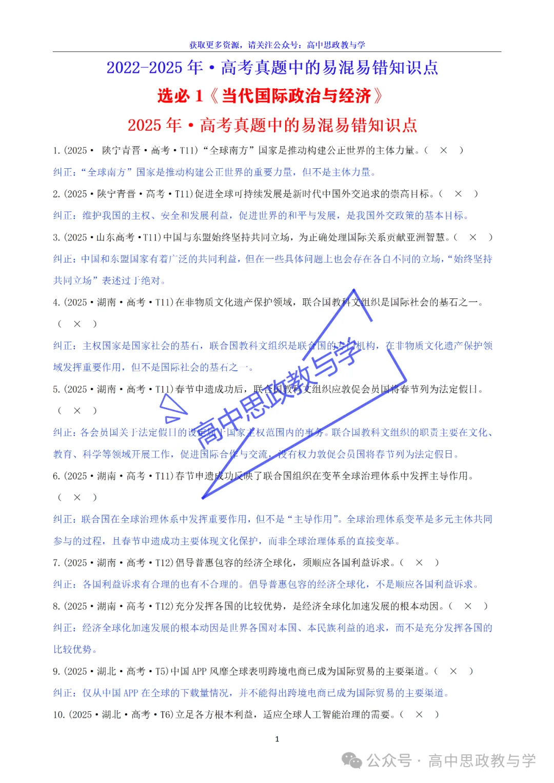 2022-2025年·高考真题中的易混易错知识点节选(7本书完整版)-第13张图片-四季读书网 2022-2025年·高考真题中的易混易错知识点节选(7本书完整版)-第13张图片-四季读书网