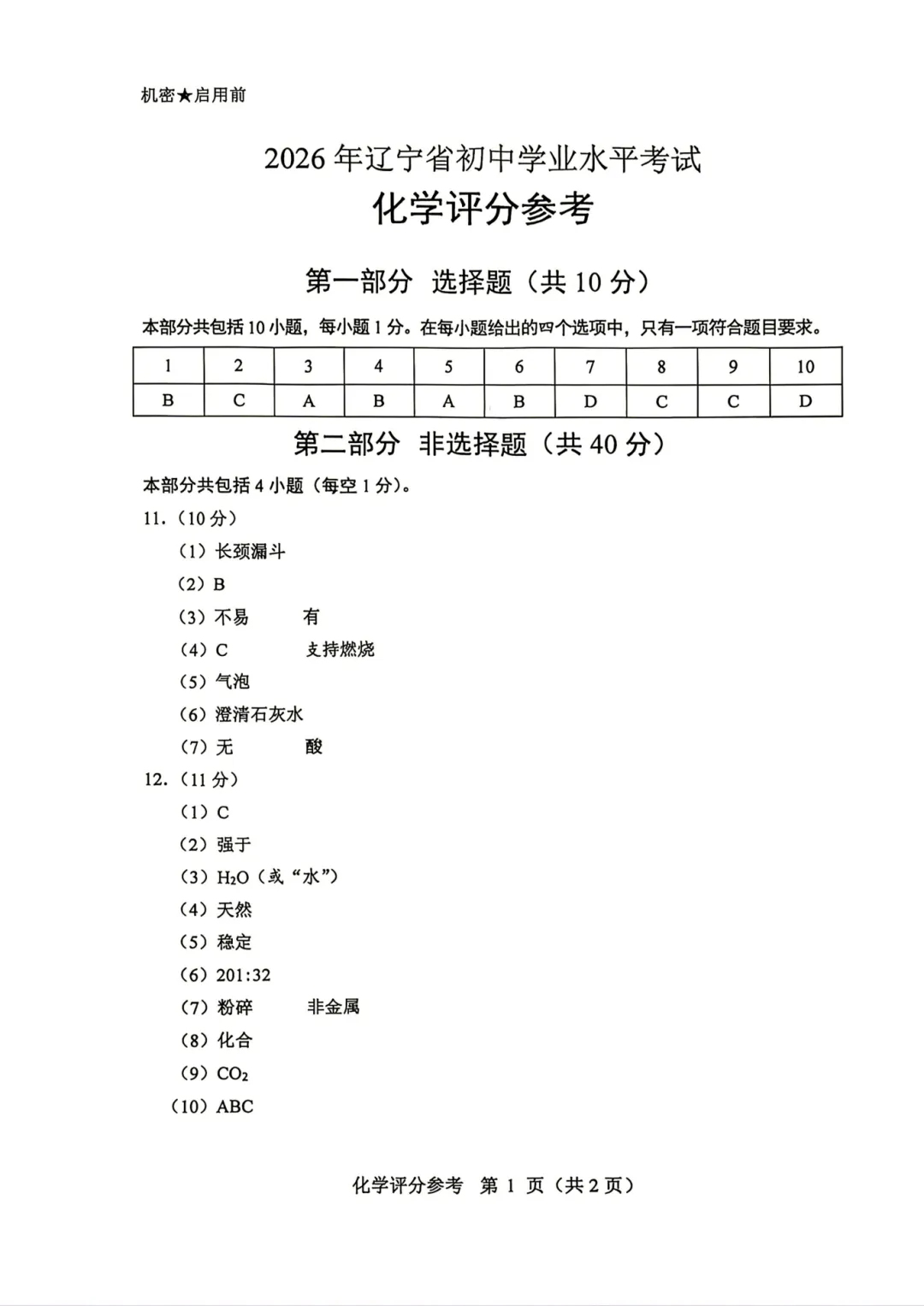 2026年辽宁中考化学试卷及参考答案!【直接下载】-第8张图片-四季读书网