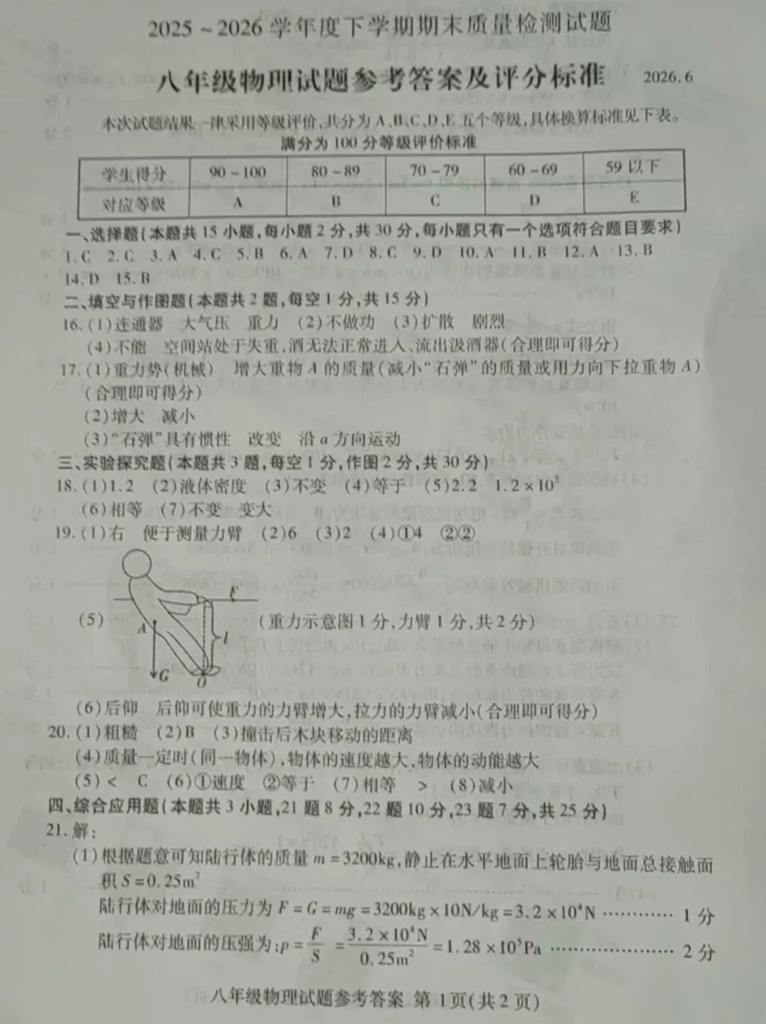 2026年兰山区八年级下册期末物理试卷及答案-第10张图片-四季读书网