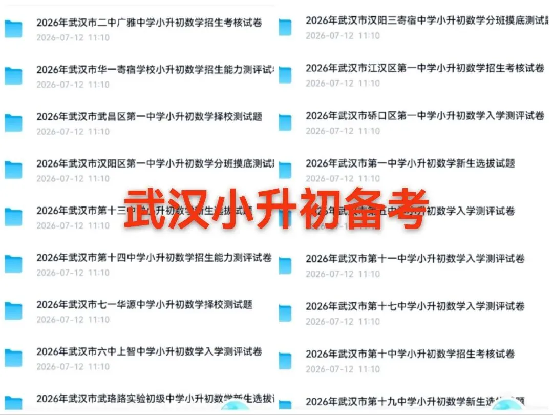 初中|2026武汉小升初备考数学试卷合集(含答案)-第2张图片-四季读书网 初中|2026武汉小升初备考数学试卷合集(含答案)-第2张图片-四季读书网