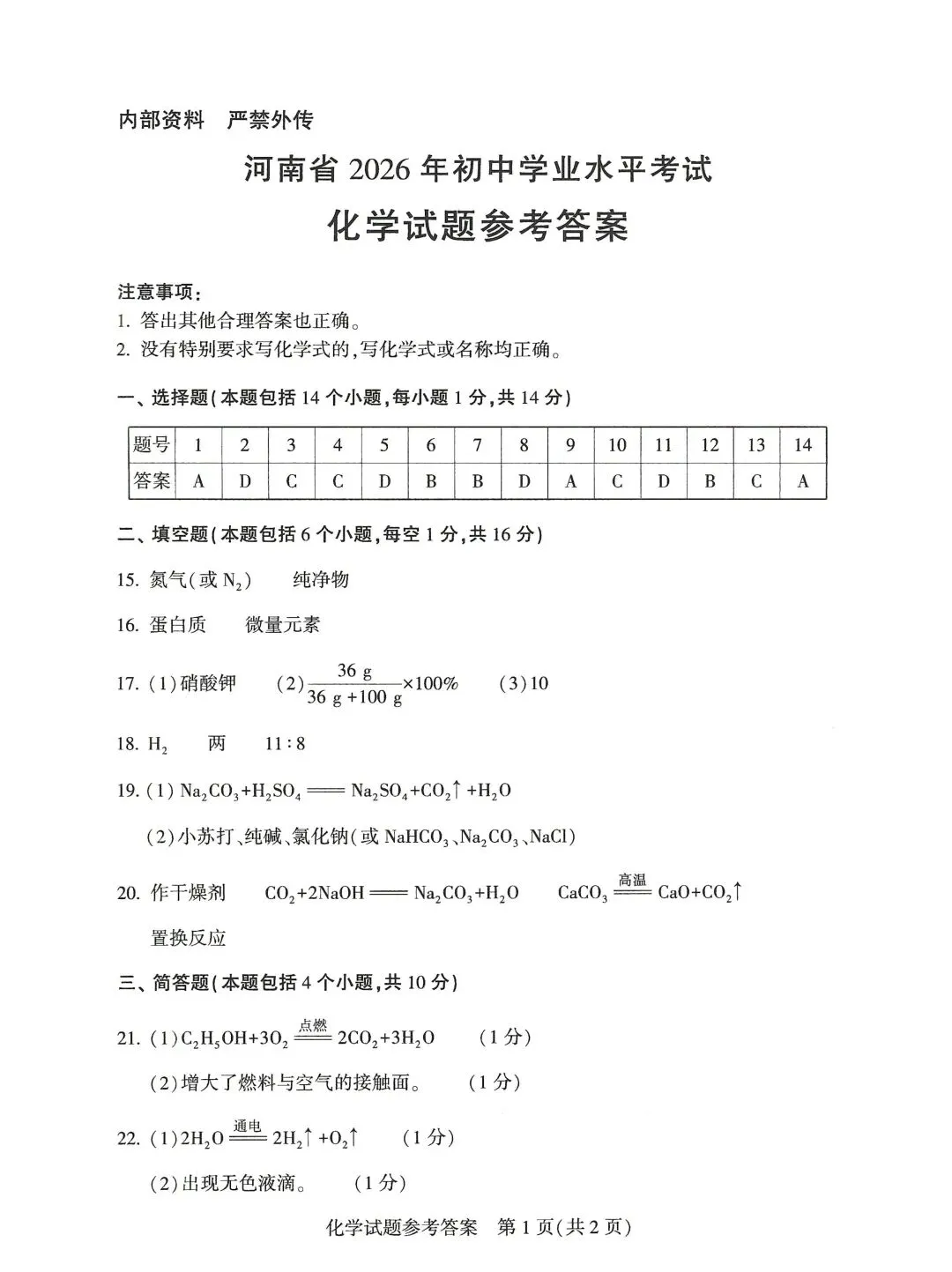 河南省2026初中学业水平考试试卷 物理化学历史道法(附答案)-第14张图片-四季读书网
