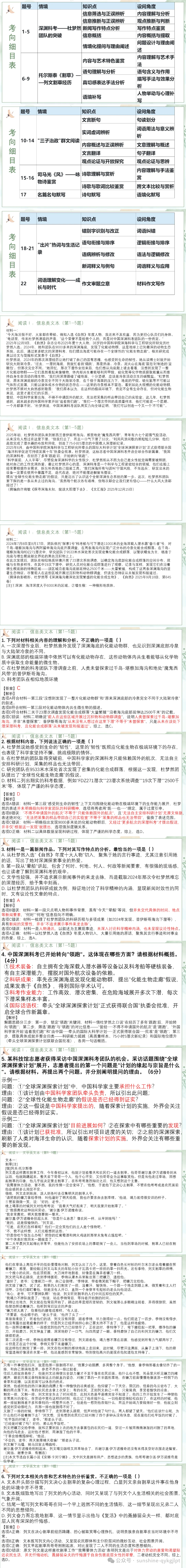 【高考语文】2026年高考语文全国一卷真题试卷讲评完全解读-第3张图片-四季读书网 【高考语文】2026年高考语文全国一卷真题试卷讲评完全解读-第3张图片-四季读书网