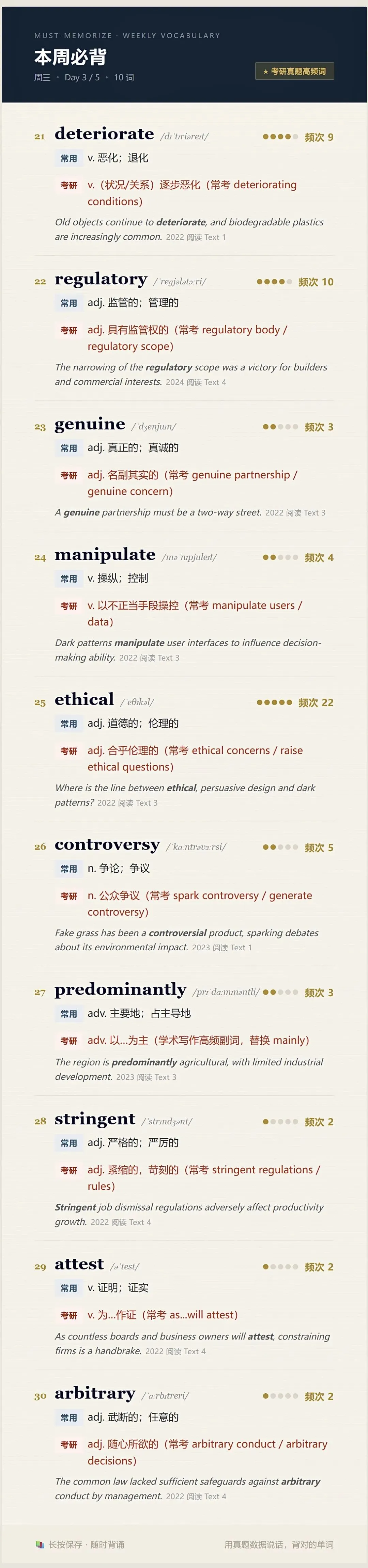【本周必背】01期:近五年考研英语真题中的50个核心词-第4张图片-四季读书网 【本周必背】01期:近五年考研英语真题中的50个核心词-第4张图片-四季读书网