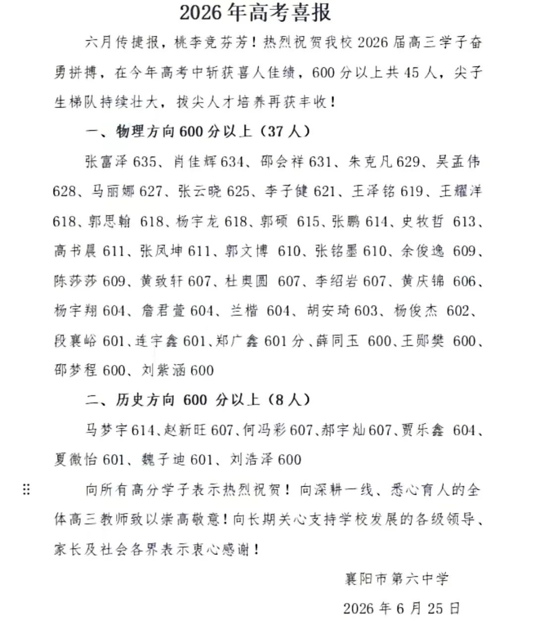 中考差不多录取线,两所省示范:致远中学VS襄阳六中,到底选哪个?-第22张图片-四季读书网