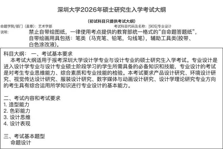 深圳大学·2027择校指南丨美术设计考研招录数据、考纲书目、初试信息分享-第15张图片-四季读书网