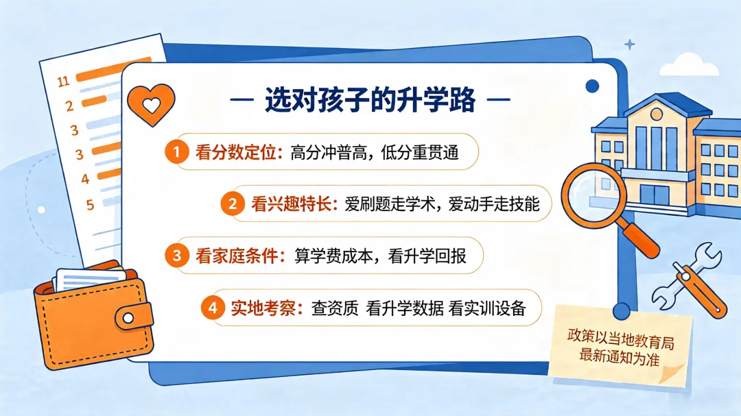 中考后四条路怎么选?普高、中职、技校、综合高中,一篇讲透不纠结-第1张图片-四季读书网 中考后四条路怎么选?普高、中职、技校、综合高中,一篇讲透不纠结-第1张图片-四季读书网