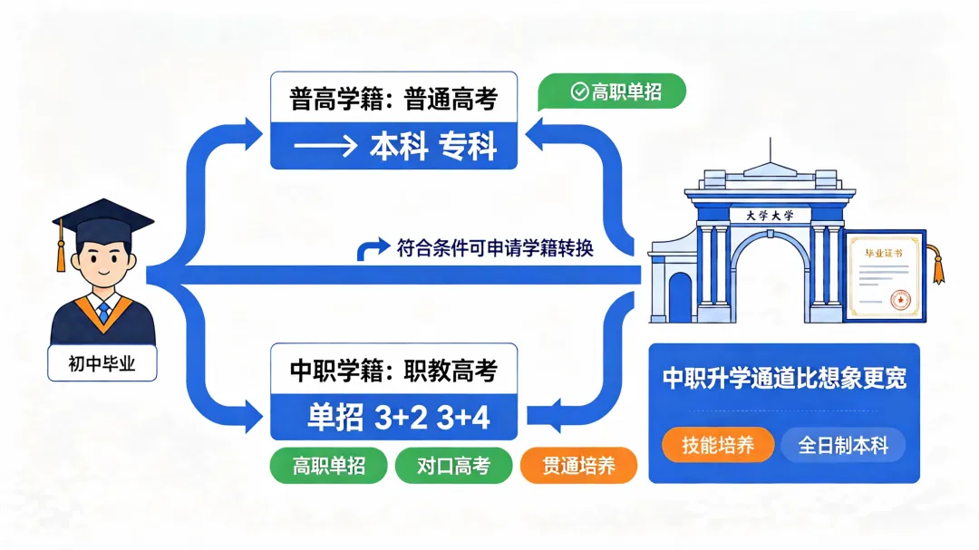 中考后四条路怎么选?普高、中职、技校、综合高中,一篇讲透不纠结-第3张图片-四季读书网 中考后四条路怎么选?普高、中职、技校、综合高中,一篇讲透不纠结-第3张图片-四季读书网