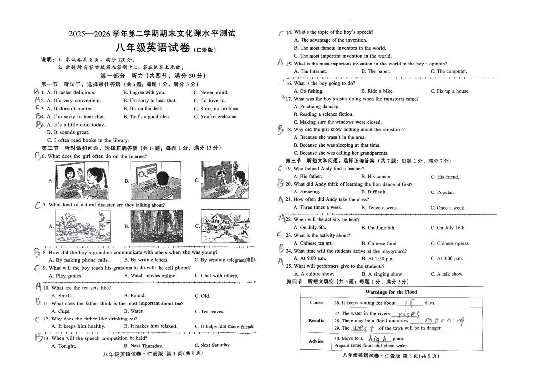 八年级下册英语期末试卷分析暨假期学习寄语-第3张图片-四季读书网 八年级下册英语期末试卷分析暨假期学习寄语-第3张图片-四季读书网