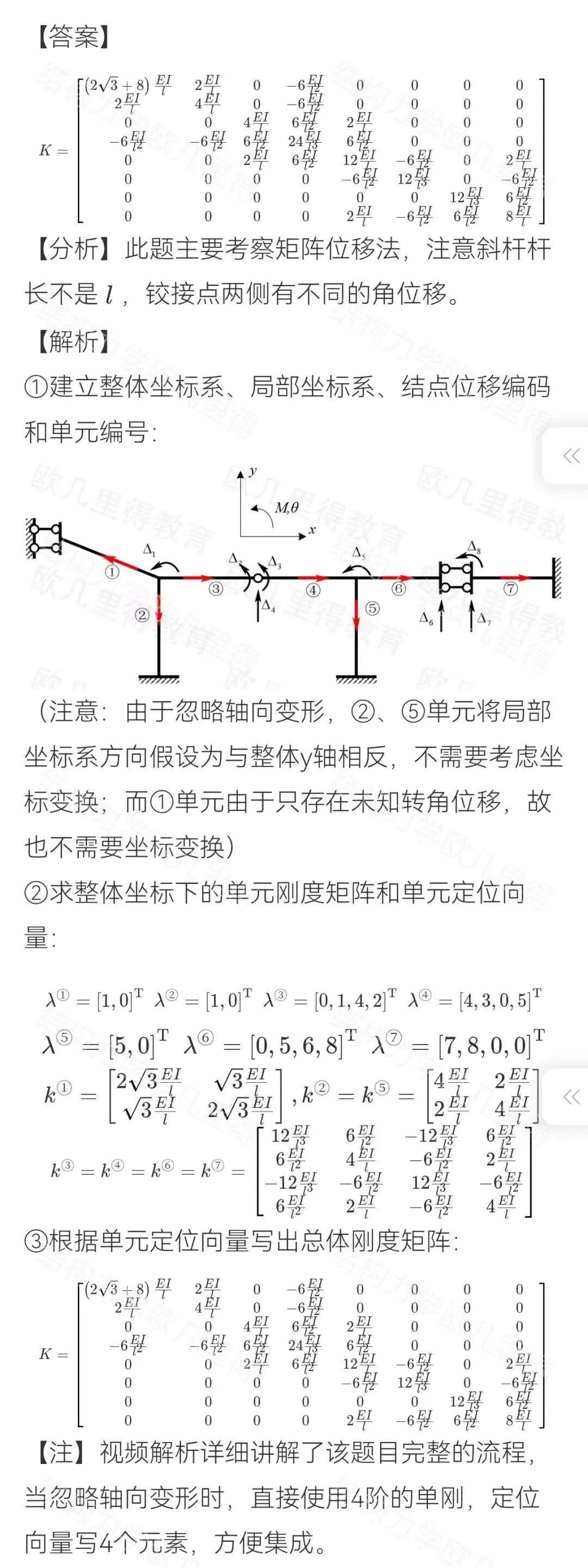 27考研结构力学每日一题(0714)| 求最大动位移和动弯矩-东南大学2025年-选自2027版《结构力学复习全书》-第5张图片-四季读书网 27考研结构力学每日一题(0714)| 求最大动位移和动弯矩-东南大学2025年-选自2027版《结构力学复习全书》-第5张图片-四季读书网