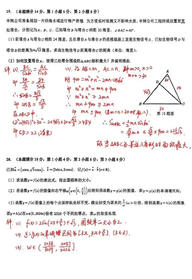华政附高高一下数学期末试卷(2026.6)-第3张图片-四季读书网