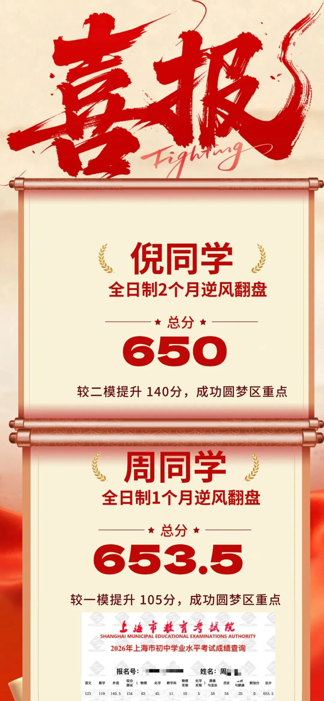 中考喜报!2026年学员中考成绩反馈来了!-第3张图片-四季读书网