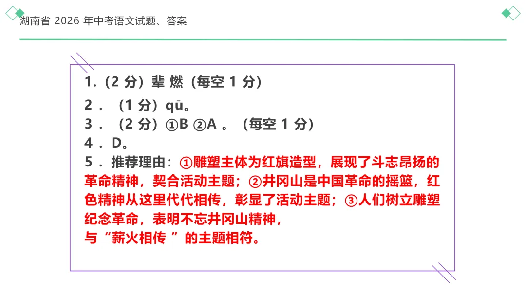 2026湖南中考语文真题 课件 31张-第21张图片-四季读书网