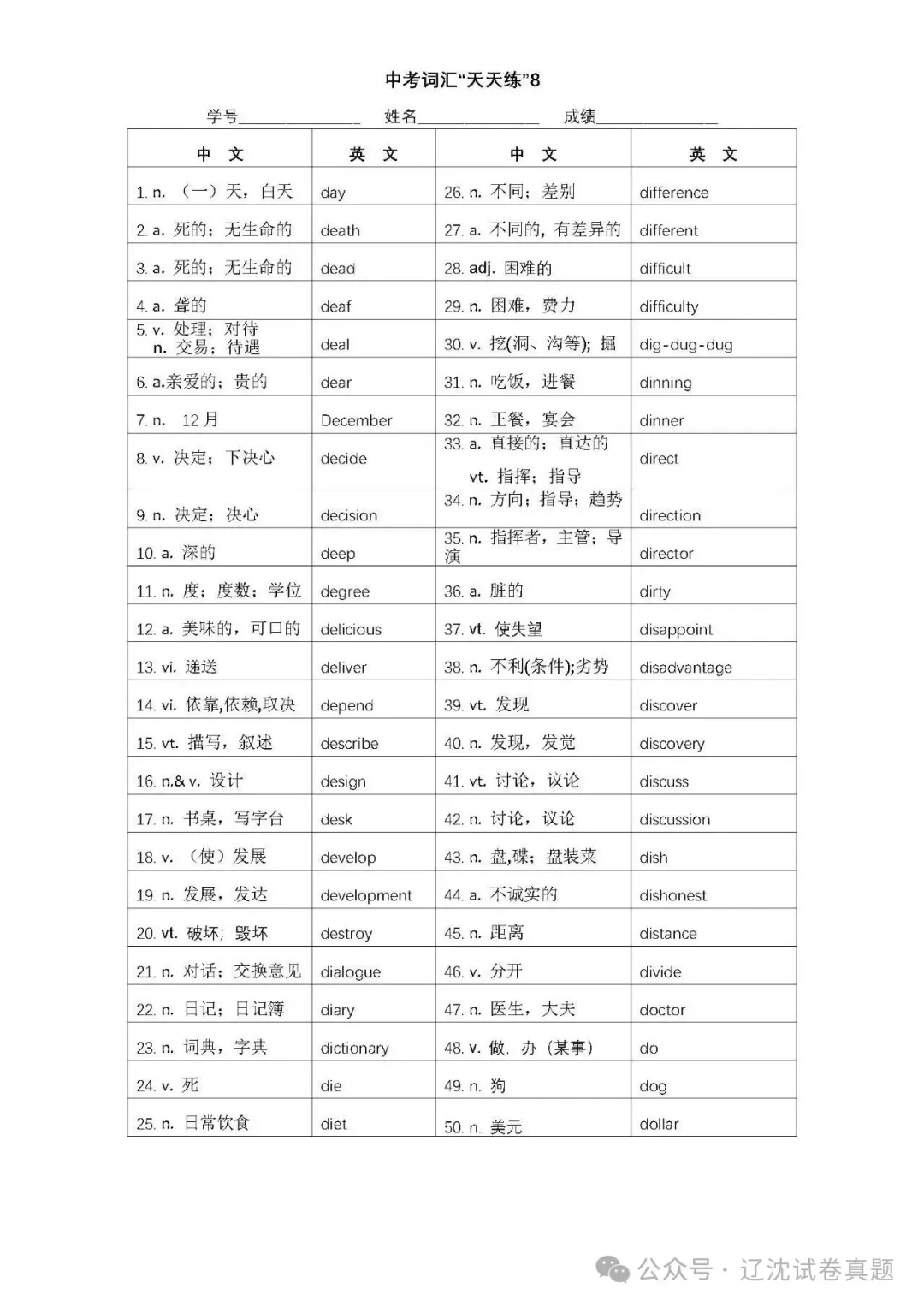 暑假练习 | 中考英语1600词-第2张图片-四季读书网 暑假练习 | 中考英语1600词-第2张图片-四季读书网