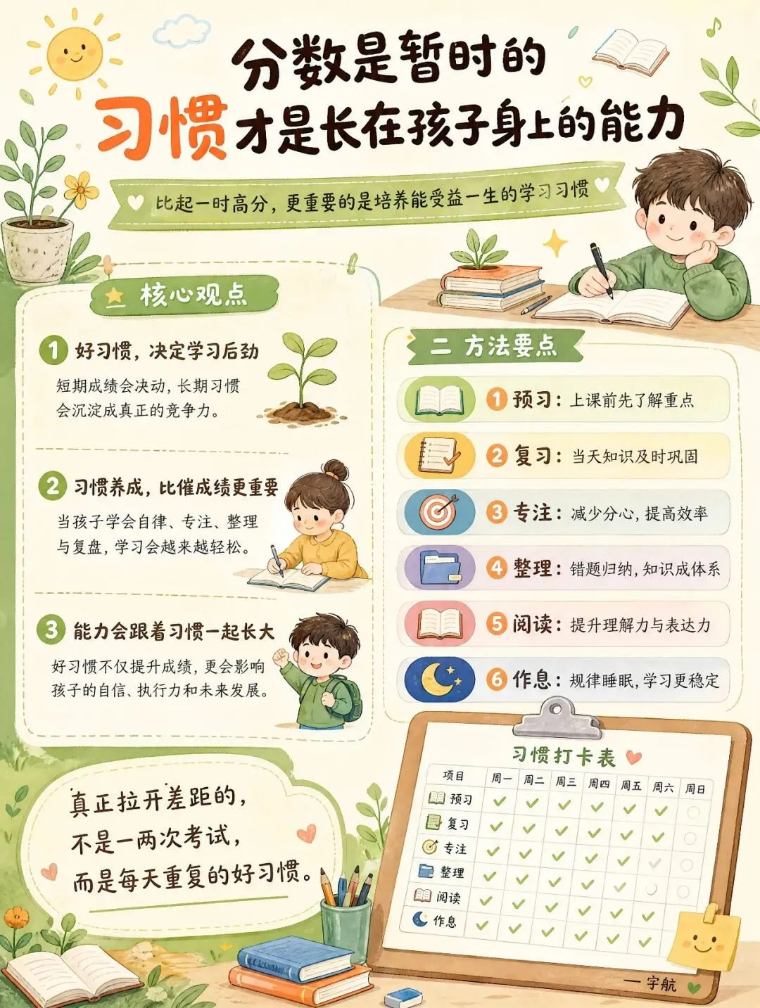 别只盯着试卷分数!好习惯,才是孩子一辈子的竞争力-第1张图片-四季读书网
