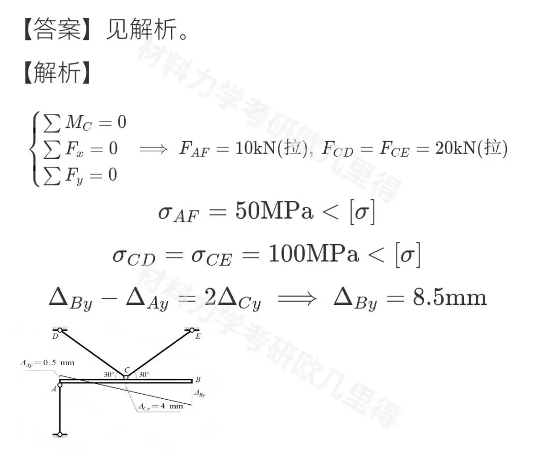 27考研材料力学每日一题(0716)| 求两点间距-湖南大学2012年-节选自2027版《材料力学复习全书》-第4张图片-四季读书网 27考研材料力学每日一题(0716)| 求两点间距-湖南大学2012年-节选自2027版《材料力学复习全书》-第4张图片-四季读书网