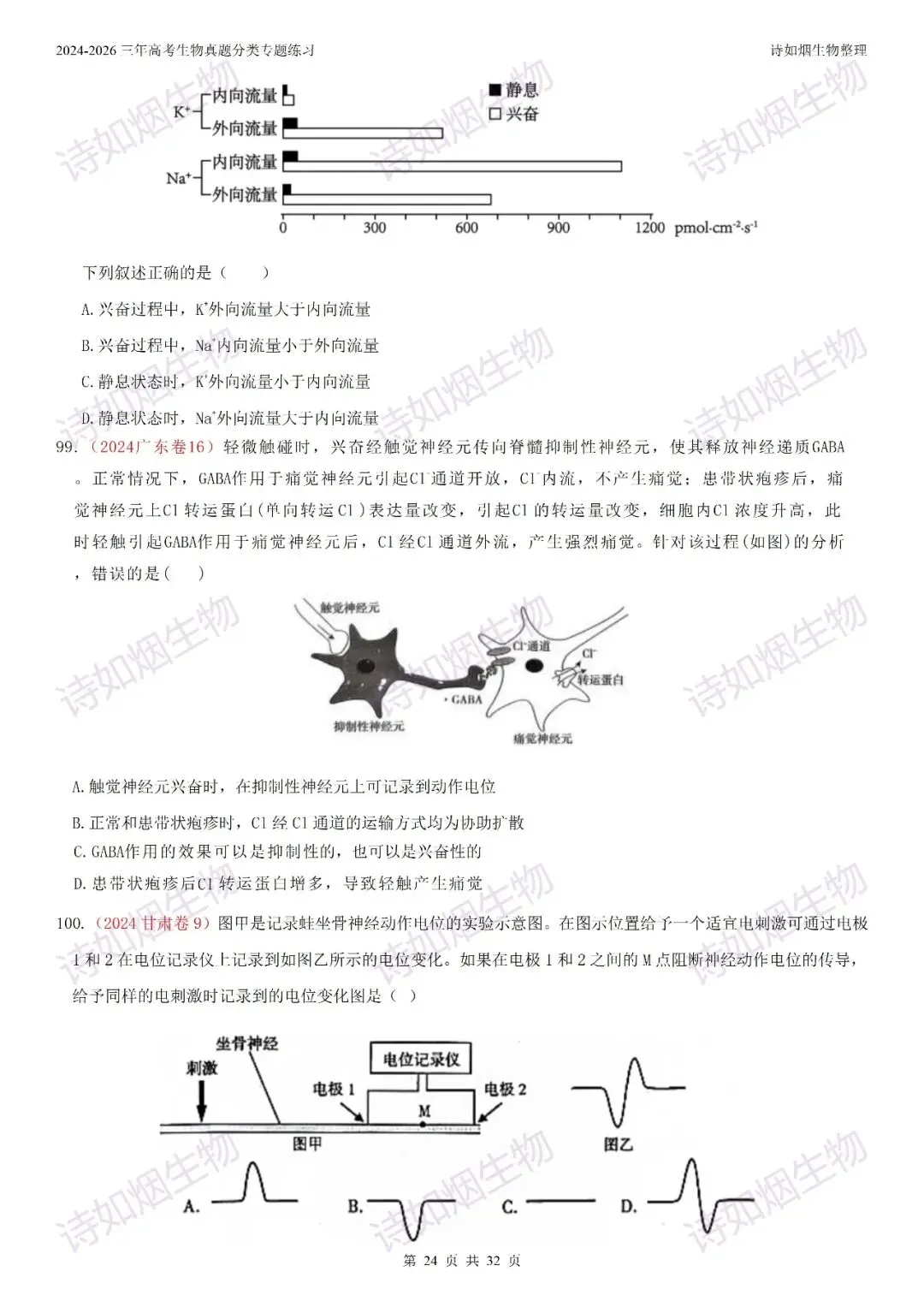 2024-2026三年高考生物真题分类专题练习8(上和下)-第6张图片-四季读书网 2024-2026三年高考生物真题分类专题练习8(上和下)-第6张图片-四季读书网