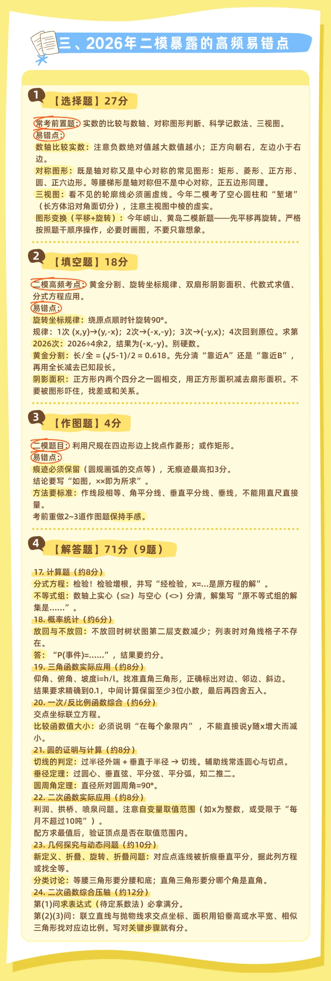 考前救命指南!青岛中考数学易错清单+最后两天复习规划-第3张图片-四季读书网