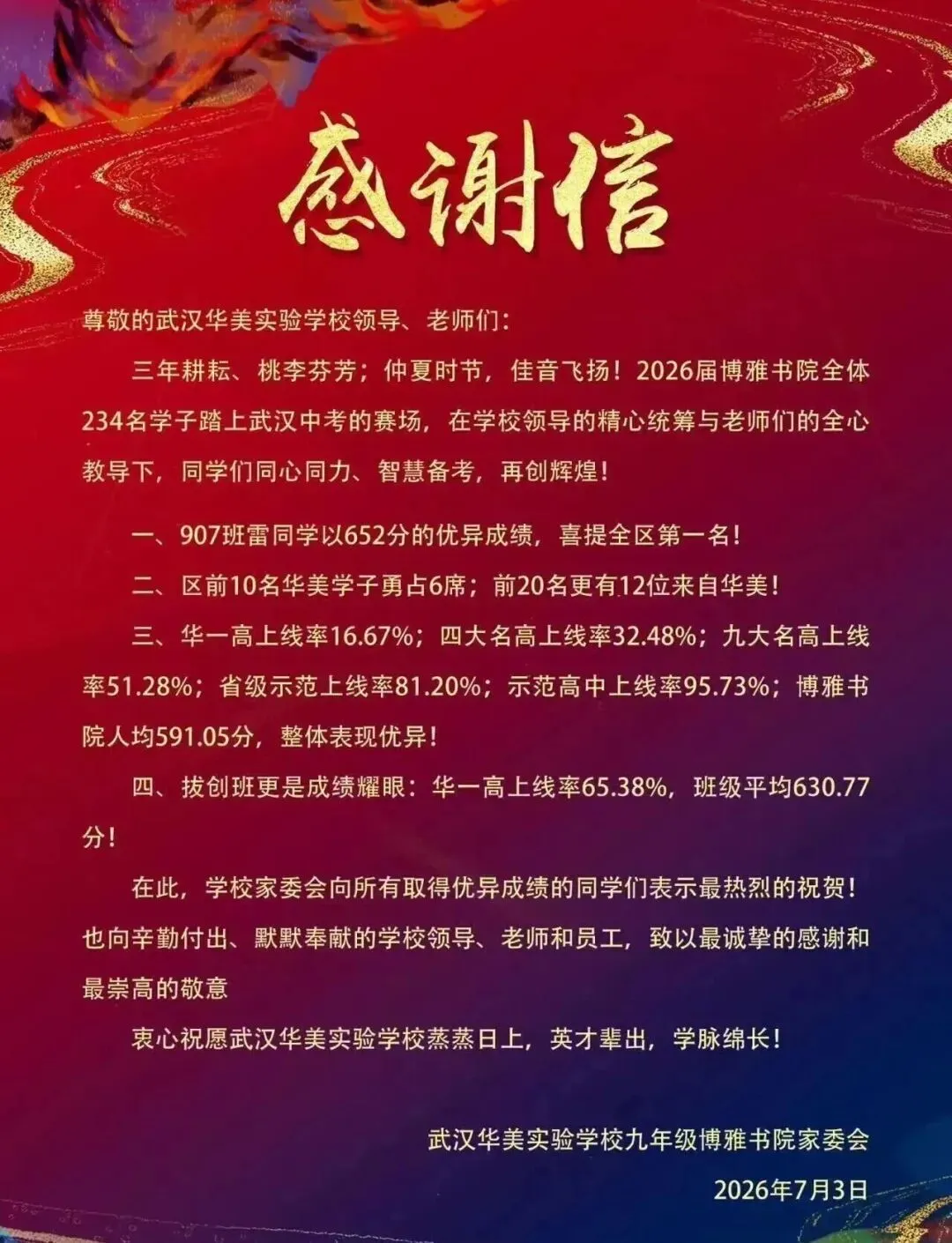 收藏!2026武汉近60所学校中考喜报成绩汇总!-第31张图片-四季读书网