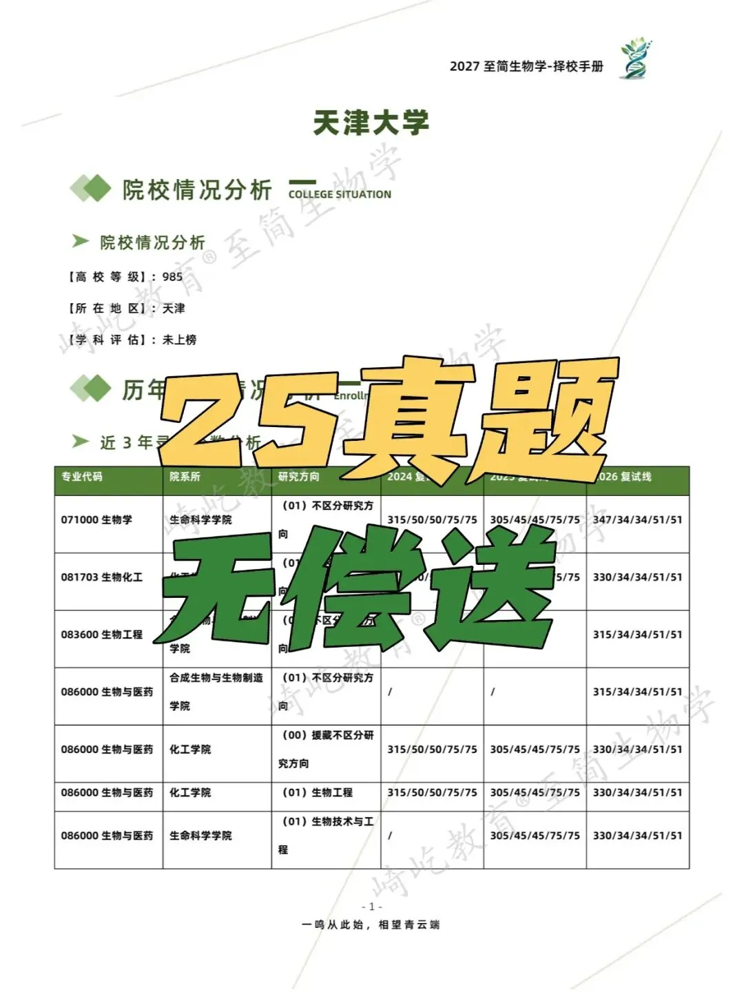 2027考研 天津大学716基础生物化学869细胞生物学基础827生物化学资料 近三年数据+1997-2025真题资料(免费分享25年)-第4张图片-四季读书网 2027考研 天津大学716基础生物化学869细胞生物学基础827生物化学资料 近三年数据+1997-2025真题资料(免费分享25年)-第4张图片-四季读书网