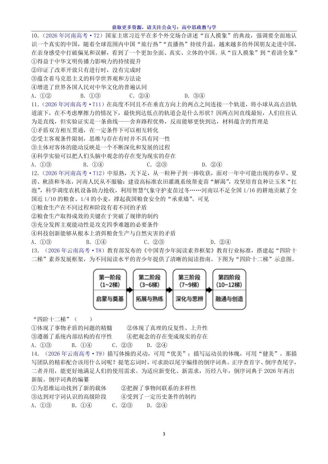 2026年高考政治真题分类汇编(18省市12套真题7本书8个模块分类)-第13张图片-四季读书网 2026年高考政治真题分类汇编(18省市12套真题7本书8个模块分类)-第13张图片-四季读书网