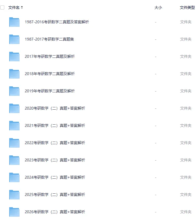 2027考研必备:1987-2026年考研数学(二)考研真题试卷及参考答案PDF合集-第1张图片-四季读书网 2027考研必备:1987-2026年考研数学(二)考研真题试卷及参考答案PDF合集-第1张图片-四季读书网