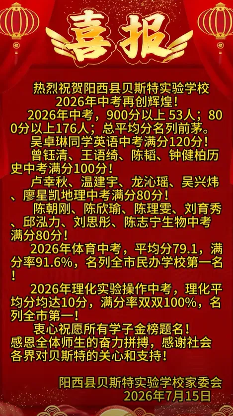 最全汇总!2026阳江各校中考喜报出炉!多校成绩创新高-第36张图片-四季读书网 最全汇总!2026阳江各校中考喜报出炉!多校成绩创新高-第36张图片-四季读书网