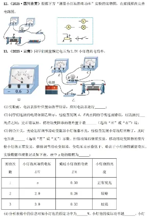 试卷 | 初中中考物理2025年真题专项综合检测卷 —— 测量电功率-第1张图片-四季读书网