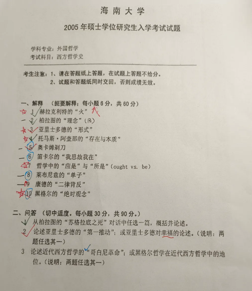 海南大学哲学考研历年真题:2005-2025-第3张图片-四季读书网