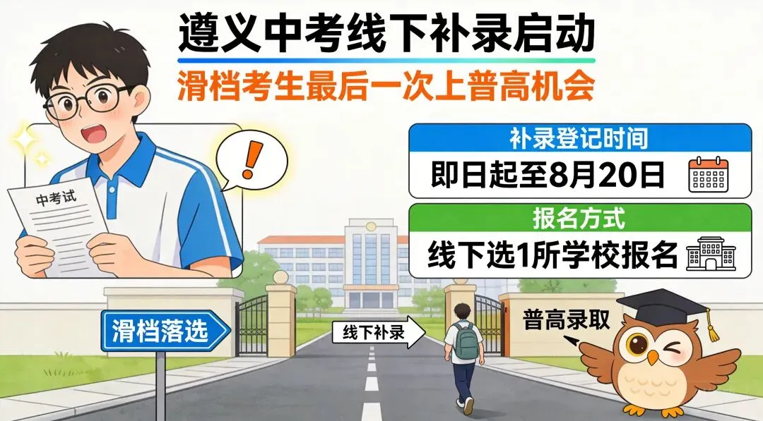 2134人!2026遵义中考补录按登记先后顺序录取,这些学校还有名额!-第3张图片-四季读书网