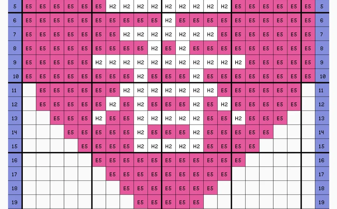 拼贴画｜拼豆图纸(附色号)