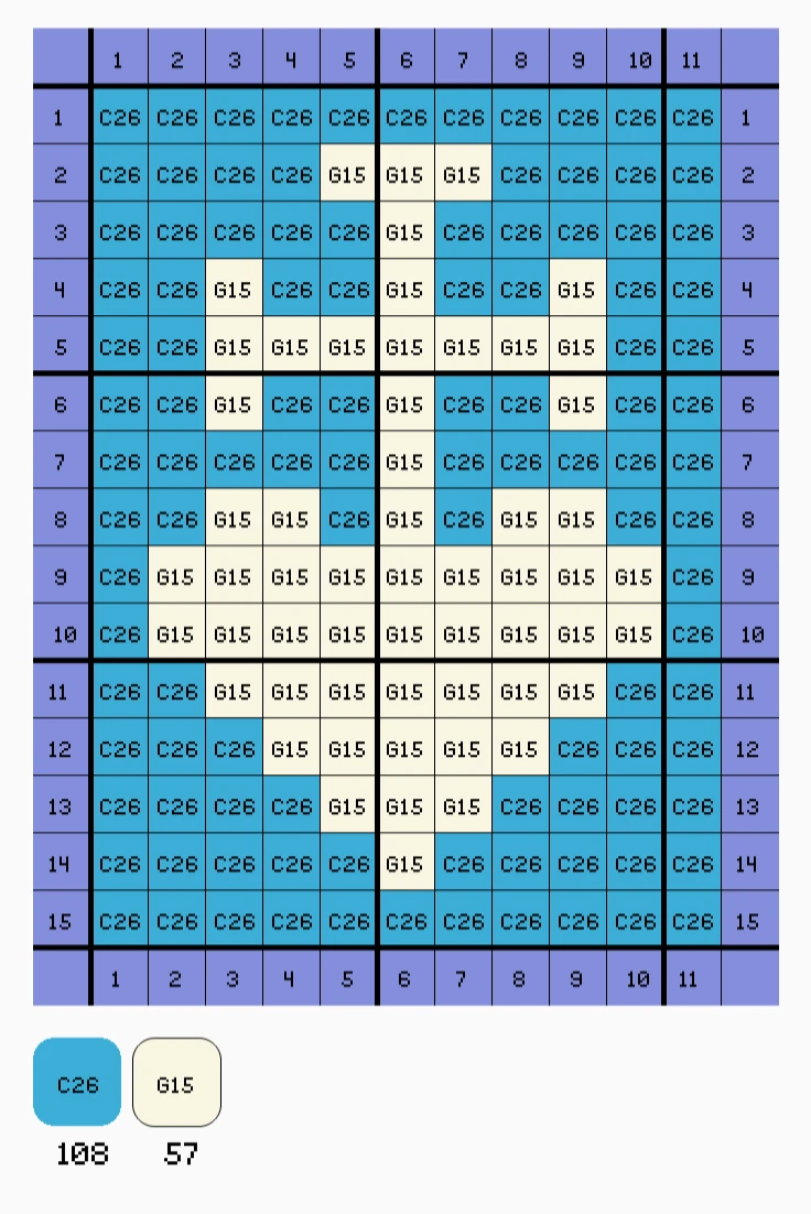 拼贴画｜拼豆图纸(附色号)