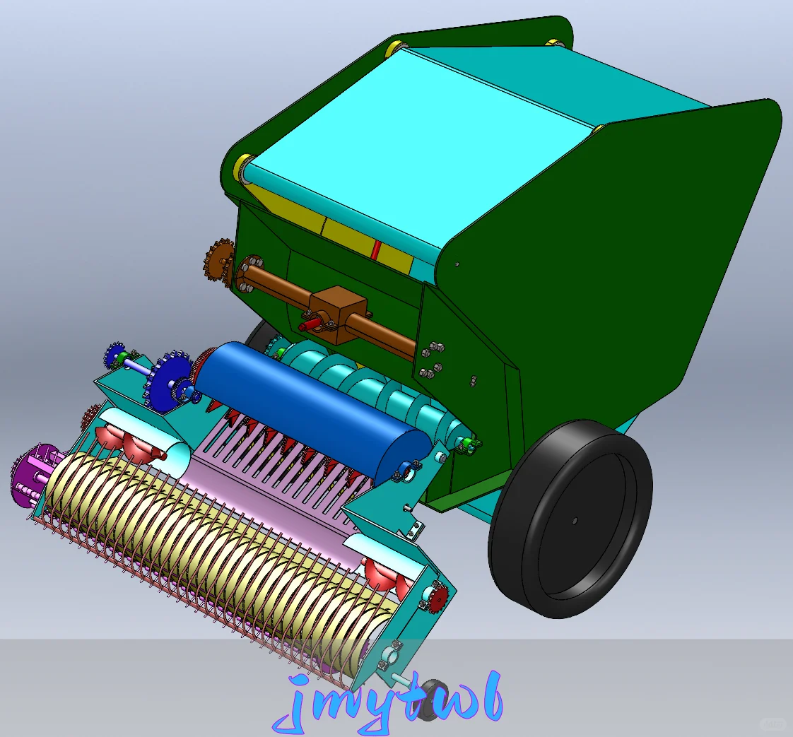 饲草打包机的设计及其三维造型【农业机械】（论文+5张cad图纸+solidworks三维+动画+答辩】