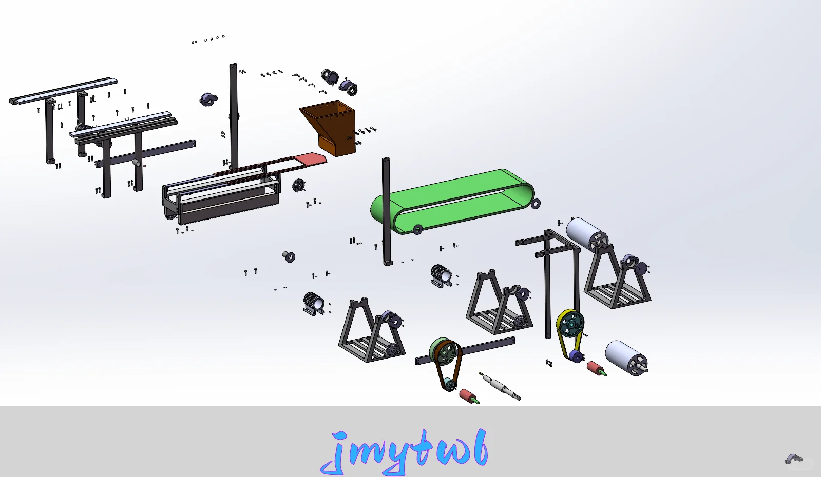 送料量调整输送装置设计自动量调整带式输送机【论文、CAD图纸、开题报告、任务书、solidworks三维图、仿真视频】