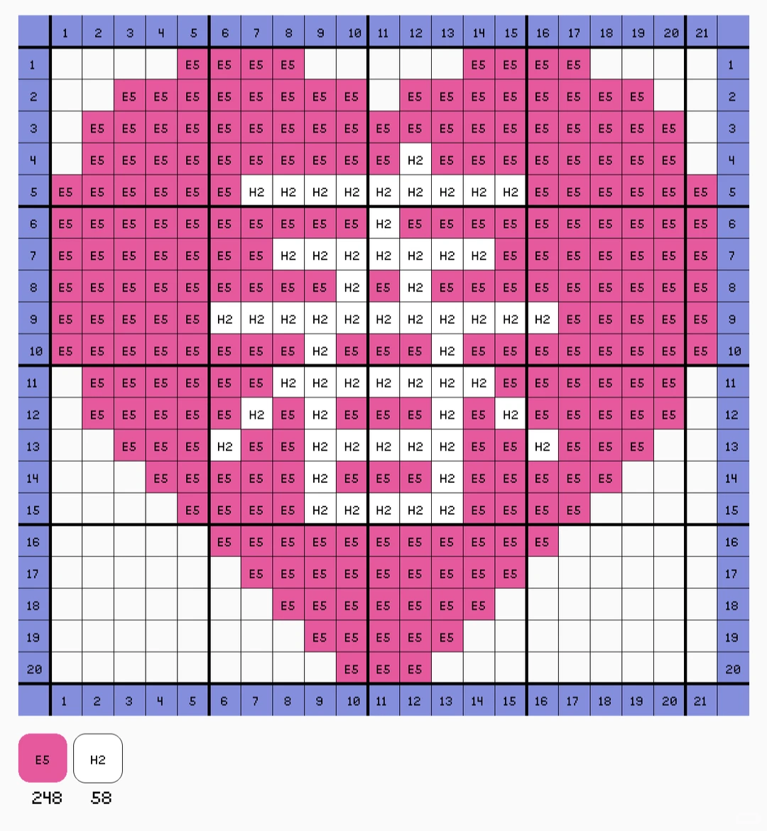 拼贴画｜拼豆图纸(附色号)