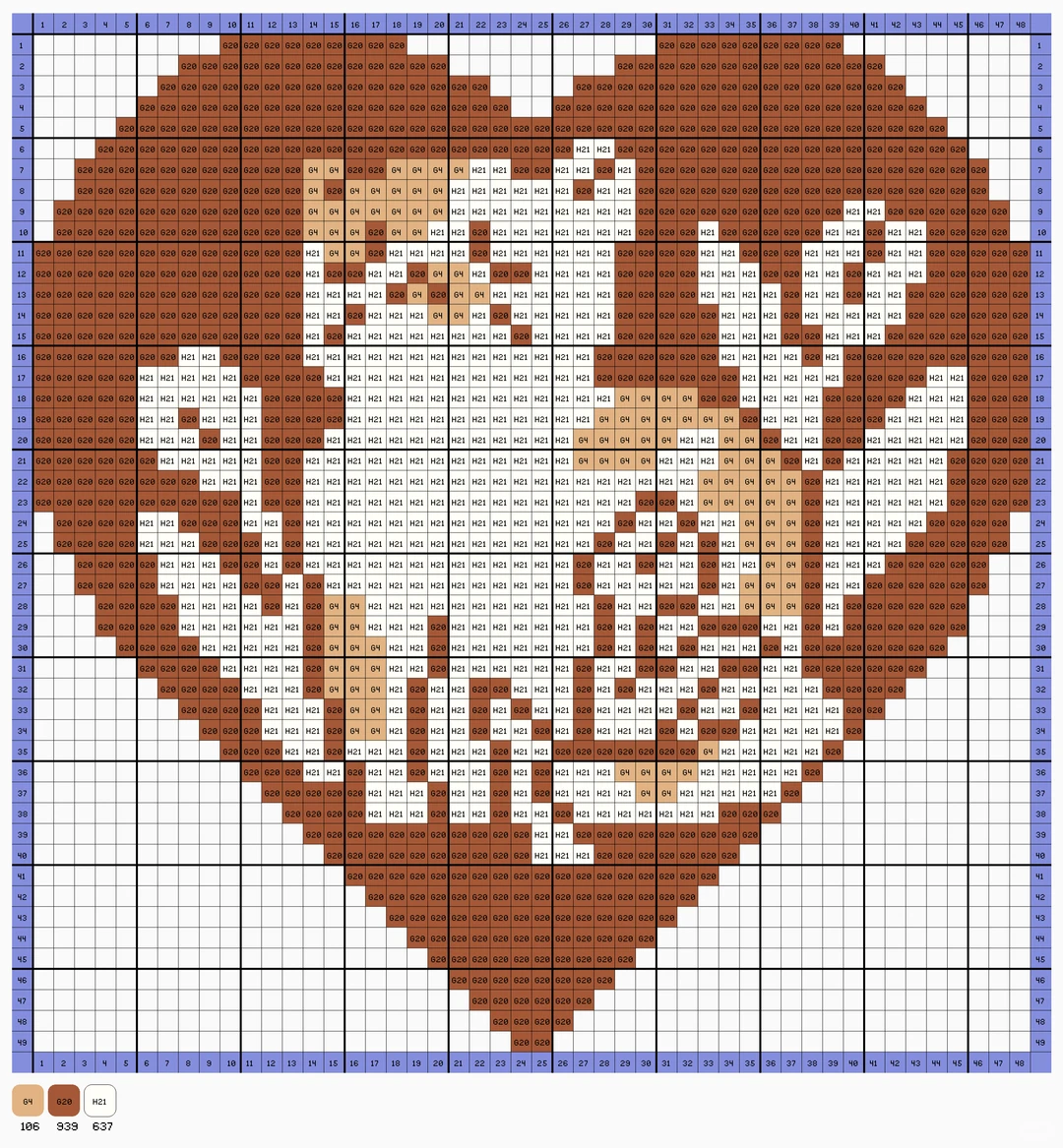 拼贴画｜拼豆图纸(附色号)