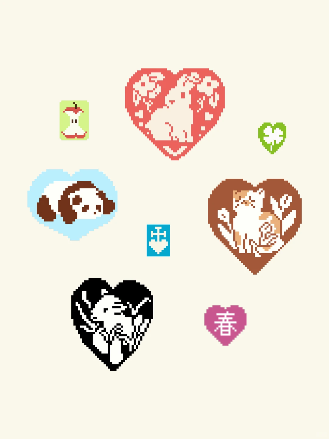 拼贴画｜拼豆图纸(附色号)