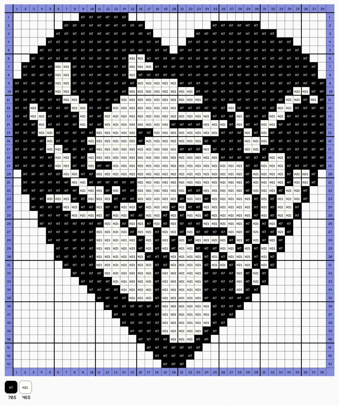 拼贴画｜拼豆图纸(附色号)