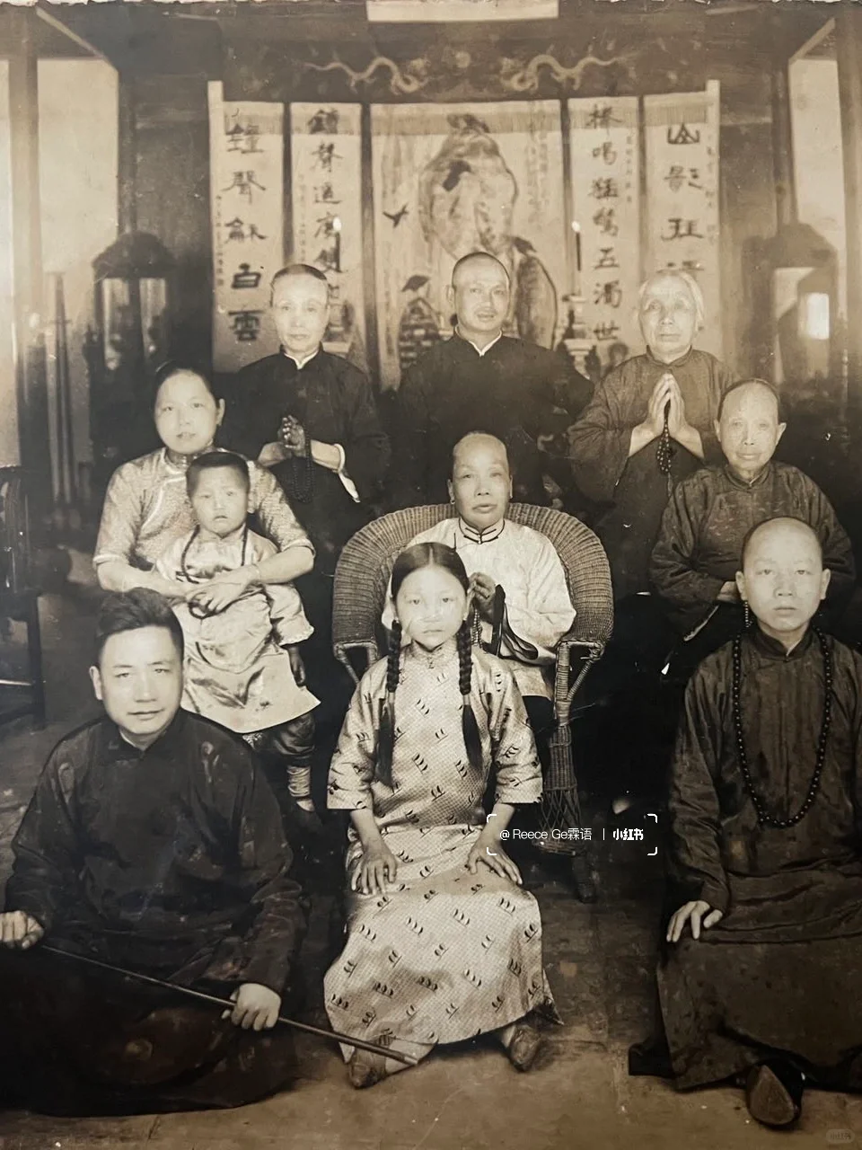 1926民国长衫老照片｜曾祖父与高祖母