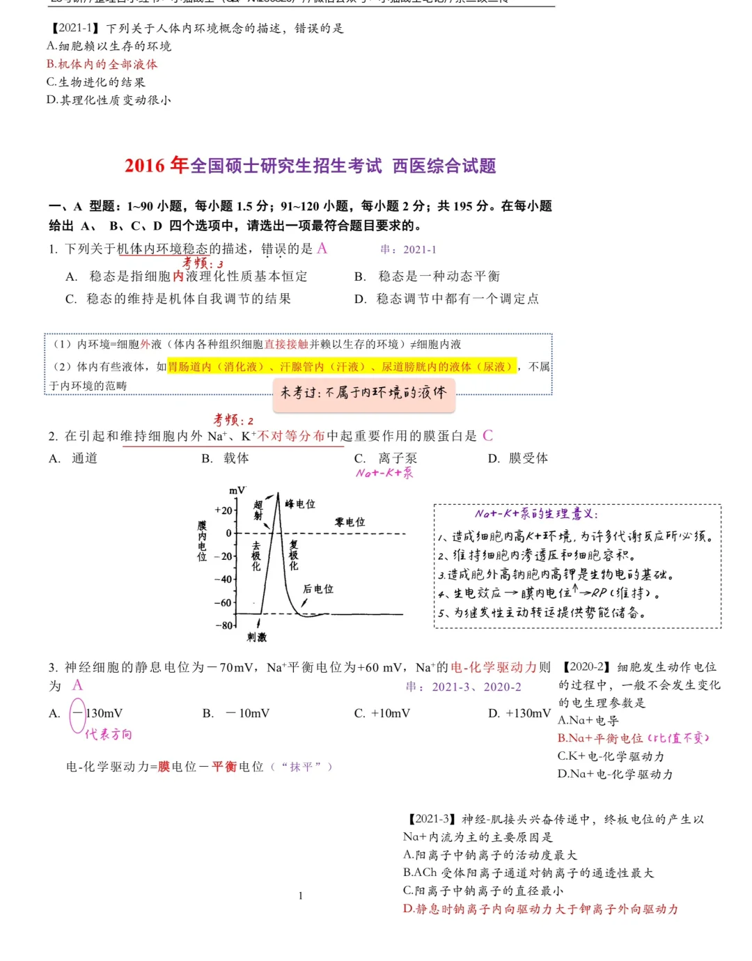 2016真题笔记分享（一）