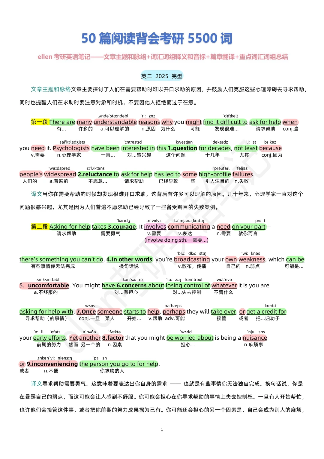 全网独一份！25 考研英语真题阅读宝藏笔记