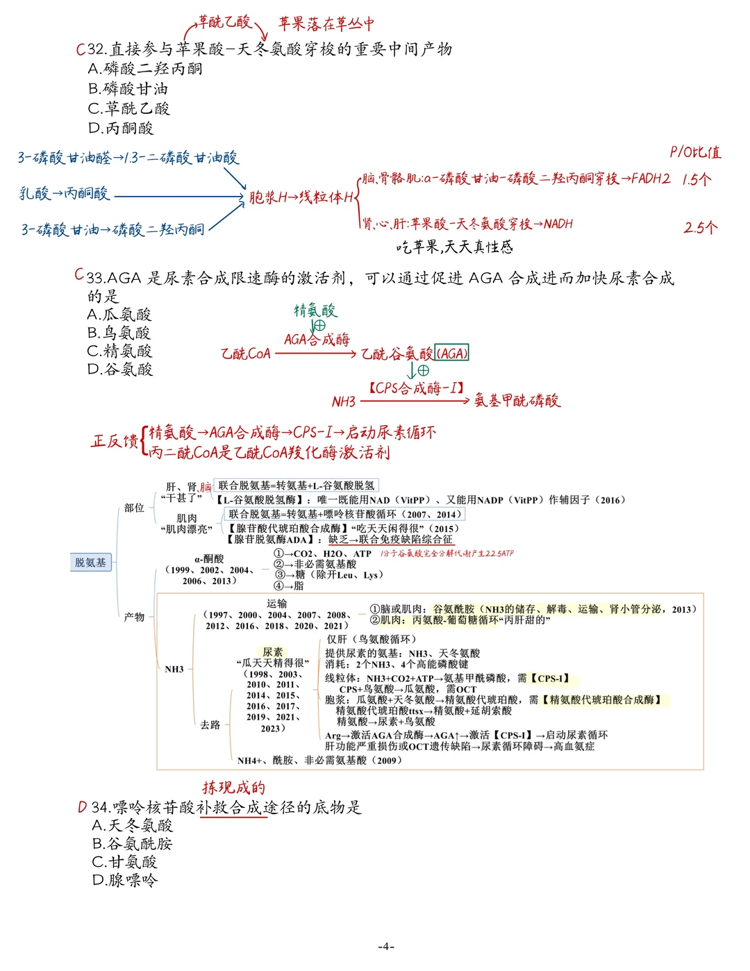 2016西综真题生化笔记