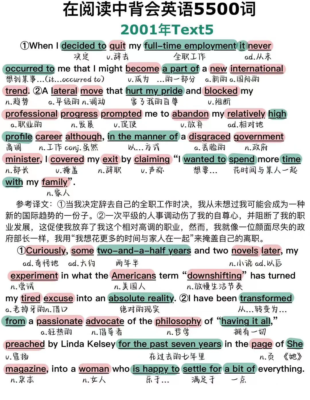 学霸必备考研英语笔记📝2001年05