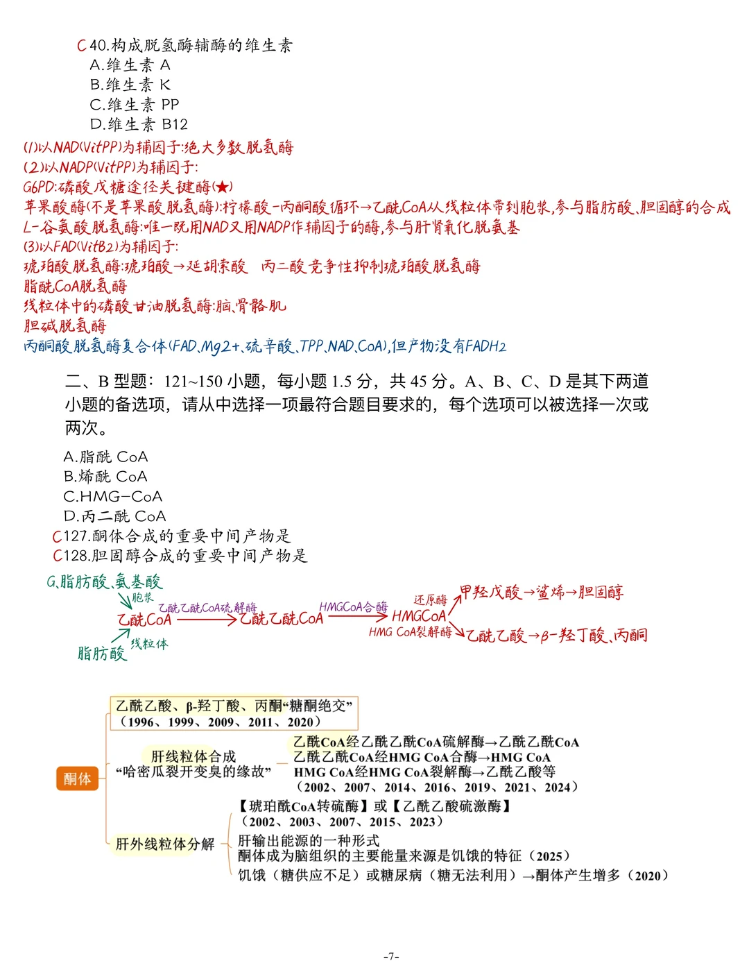 2016西综真题生化笔记