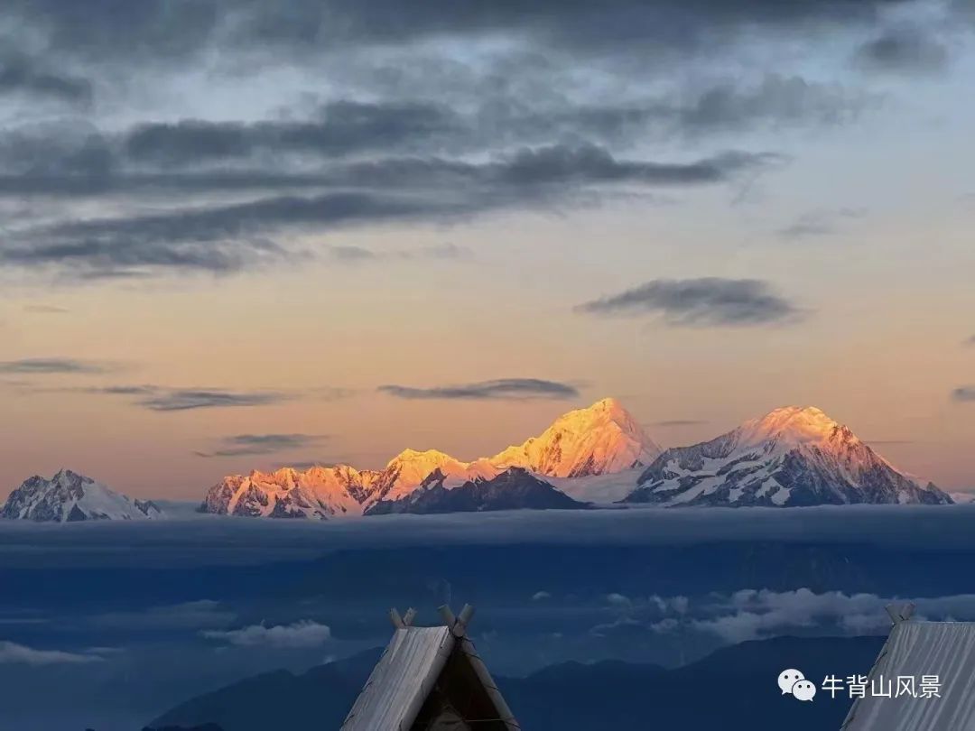 成都周边游—牛背山春天旅游,观蜀山之王贡嘎雪山,云海,日出最佳观景平台