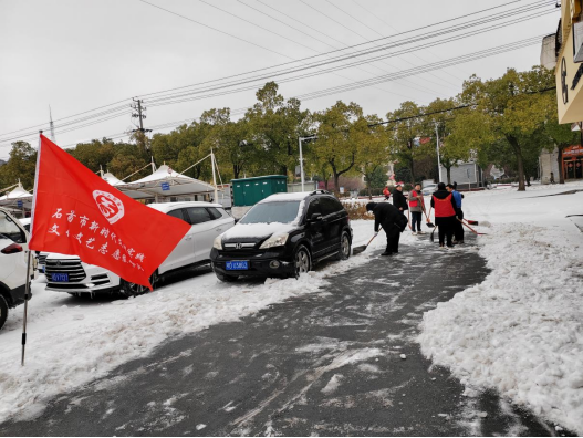 石首市文旅局开展清冰雪志愿服务活动