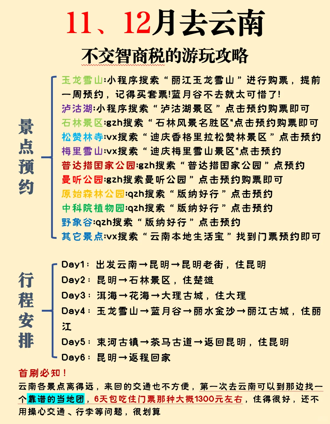 11，12🈷️云南旅游保姆级攻略，熬夜整理