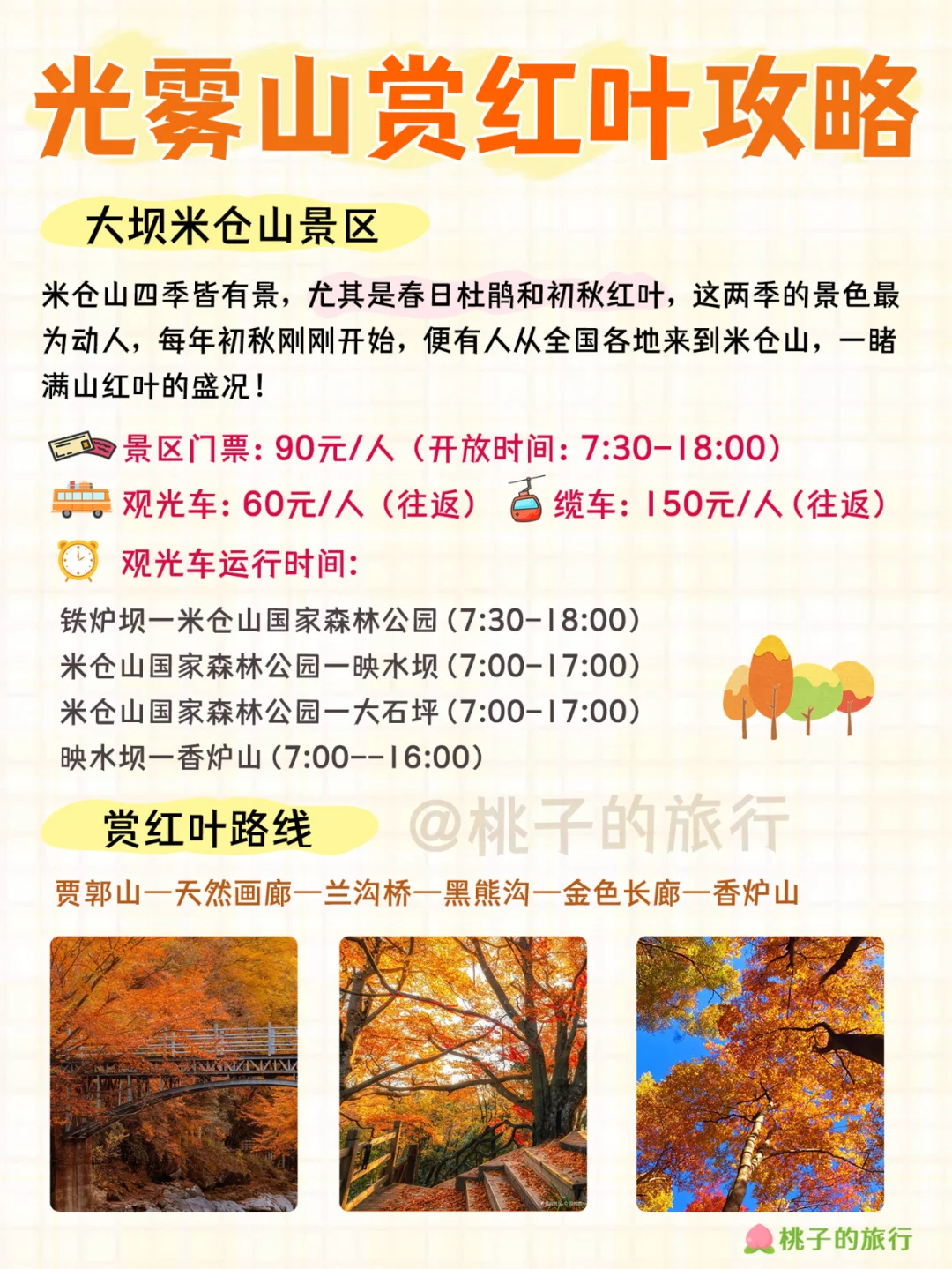 光雾山🍁三大景区导览图+路线推荐